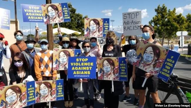 Người Mỹ gốc Việt tham gia tuần hành kêu gọi chống kỳ thị người gốc Á